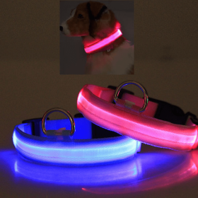LED PET Safety Halo Style Collar (Color: HOT PINK, size: XL)